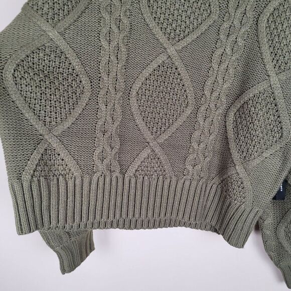 Gilli Olive Green Cable Knit Sweater Oversized Long Sleeve Size M NWT - Picture 6 of 12